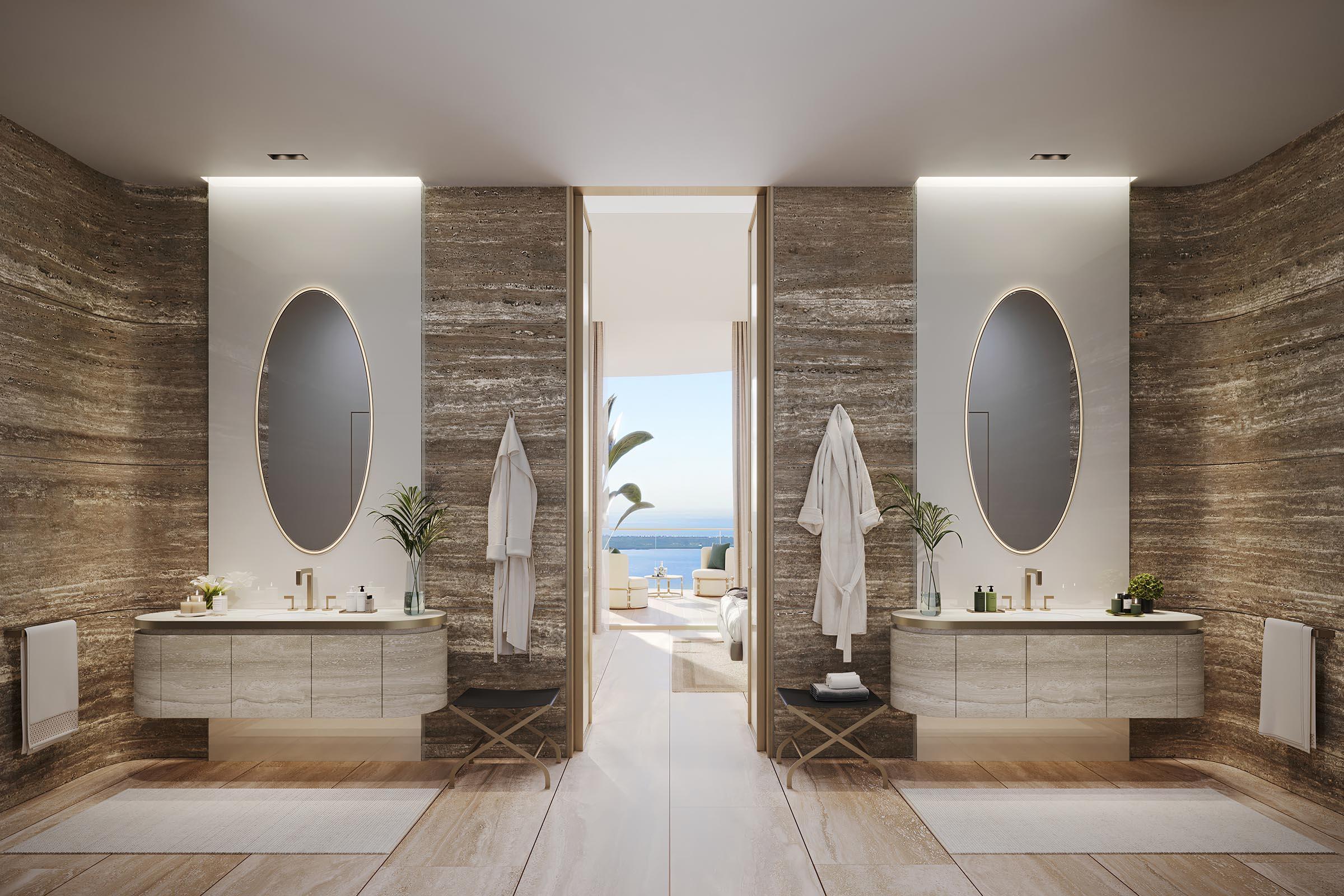 Rendering of The Residences at 1428 Brickell Bathroom